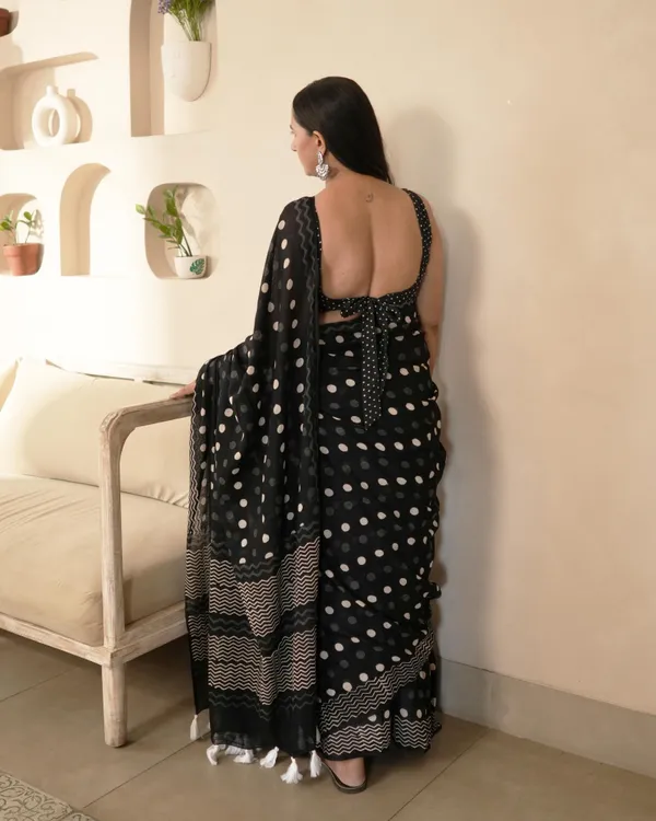 Multicolour_Cotton_Polka_Moonga_Hblock_Print_Saree_With_Tassels_For_Women